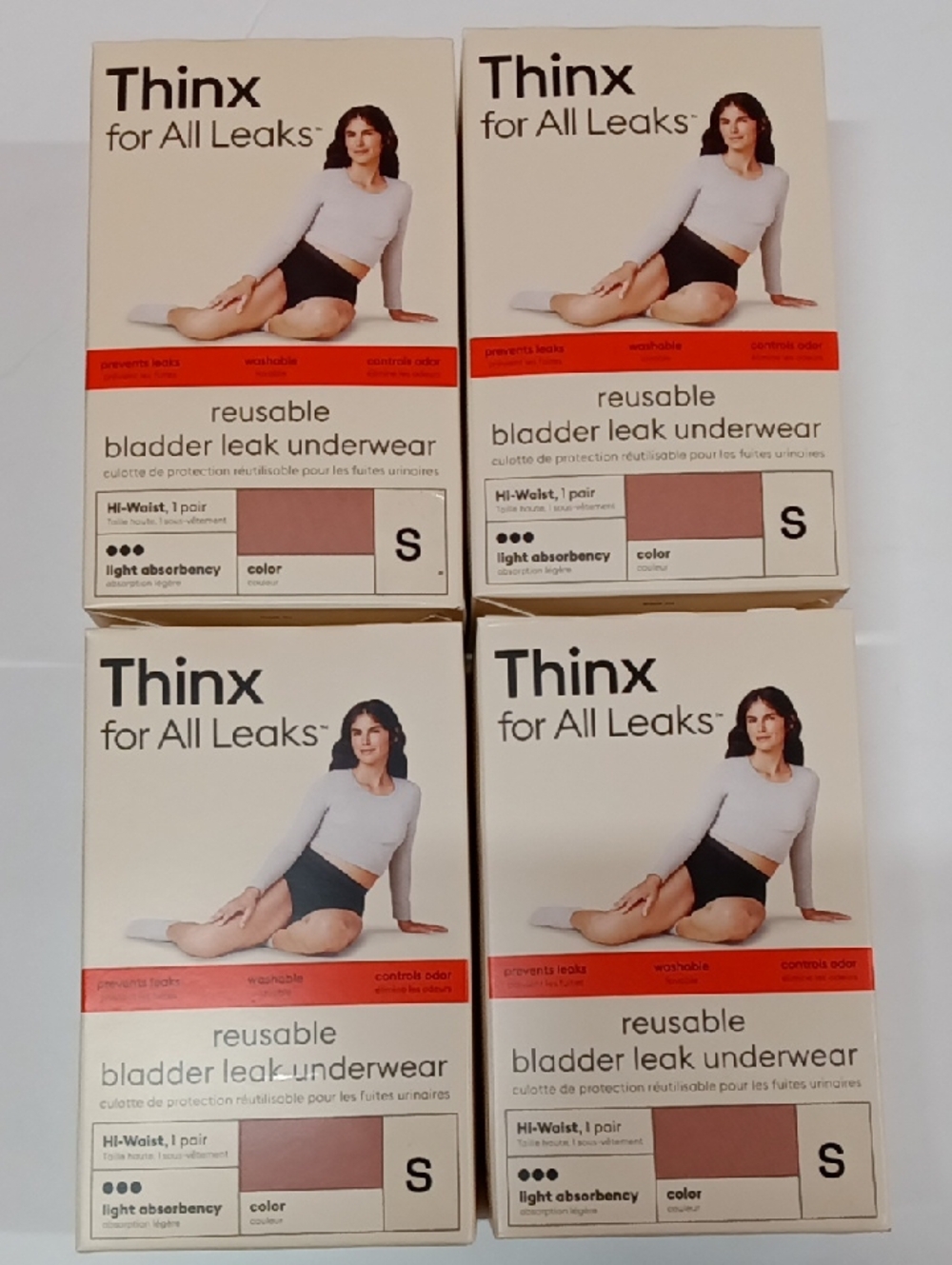 4 NEW Thinx for All Leaks  Hi-Waist Light Absorbency Reusable Bladder Leak Panty